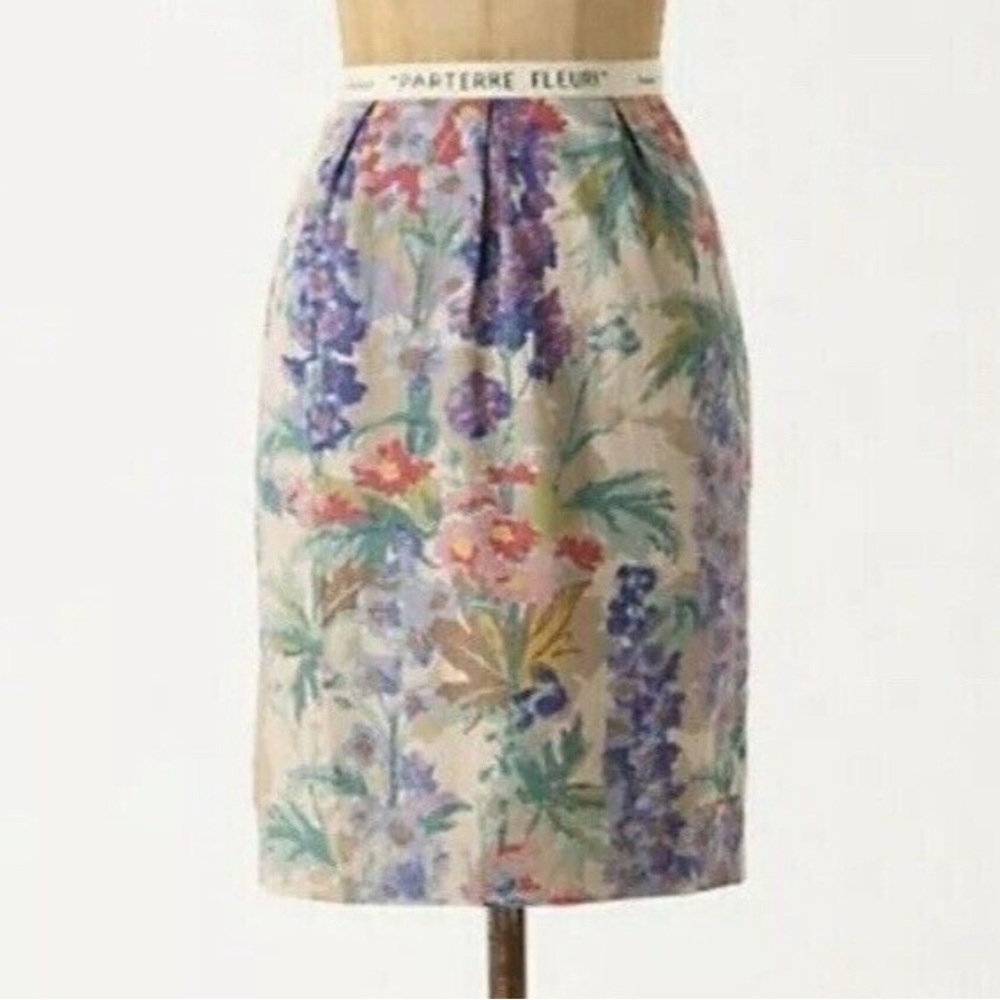 Floral Linen Blend Skirt